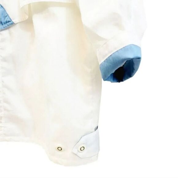 Vintage 80's Current Seen Oversized Windbreaker Jacket in White/Blue Size Medium - Picture 8 of 10